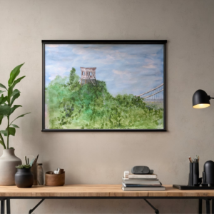 Clifton Suspension Bridge 1 Turret Watercolour Poster