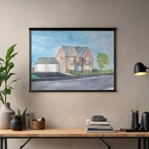 Modern House Watercolour Poster