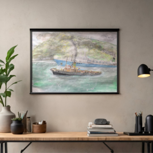 SS Northern Star & Last Coal Fired Tug Watercolour Poster