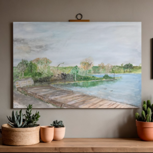 Sywell Country Park Northamptonshire Watercolour Canvas Print