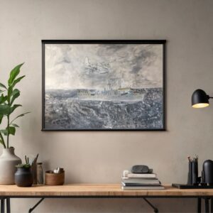U Boat Destroyers Watercolour Poster
